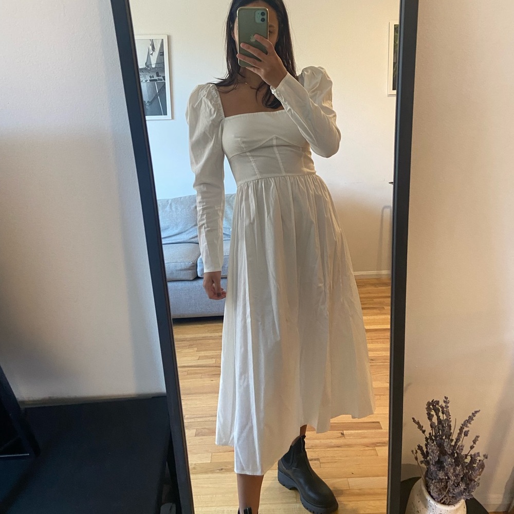 Reformation White Poplin Luce Dress - Picture 3 of 3